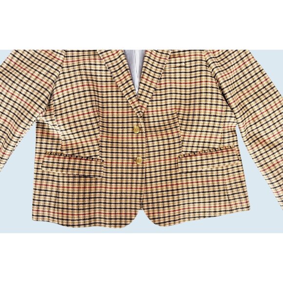 J CREW Factory Herringbone Wool Blend Schoolboy Blazer Jacket Sz 18 - Picture 5 of 8